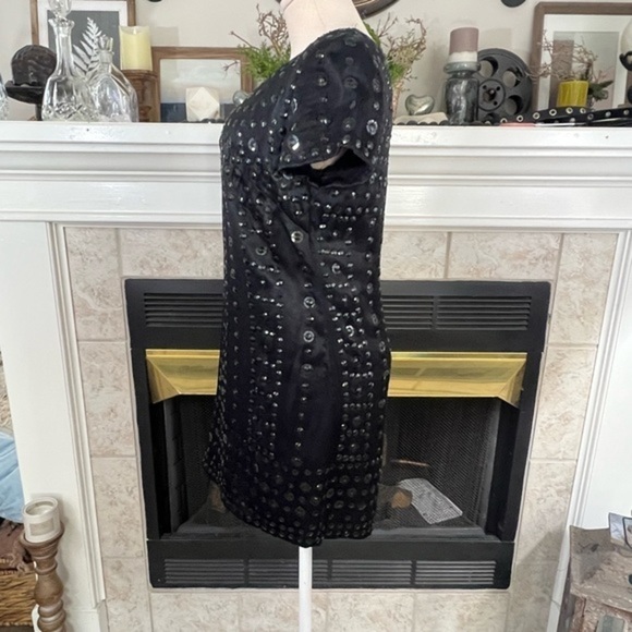 French Connection Black Sheath Embellished Mini Dress - Picture 10 of 14